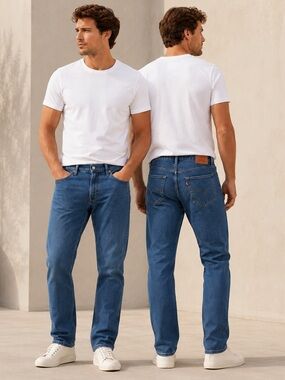 Levi's Straight-Leg Men's Jeans in Medium Blue Wash